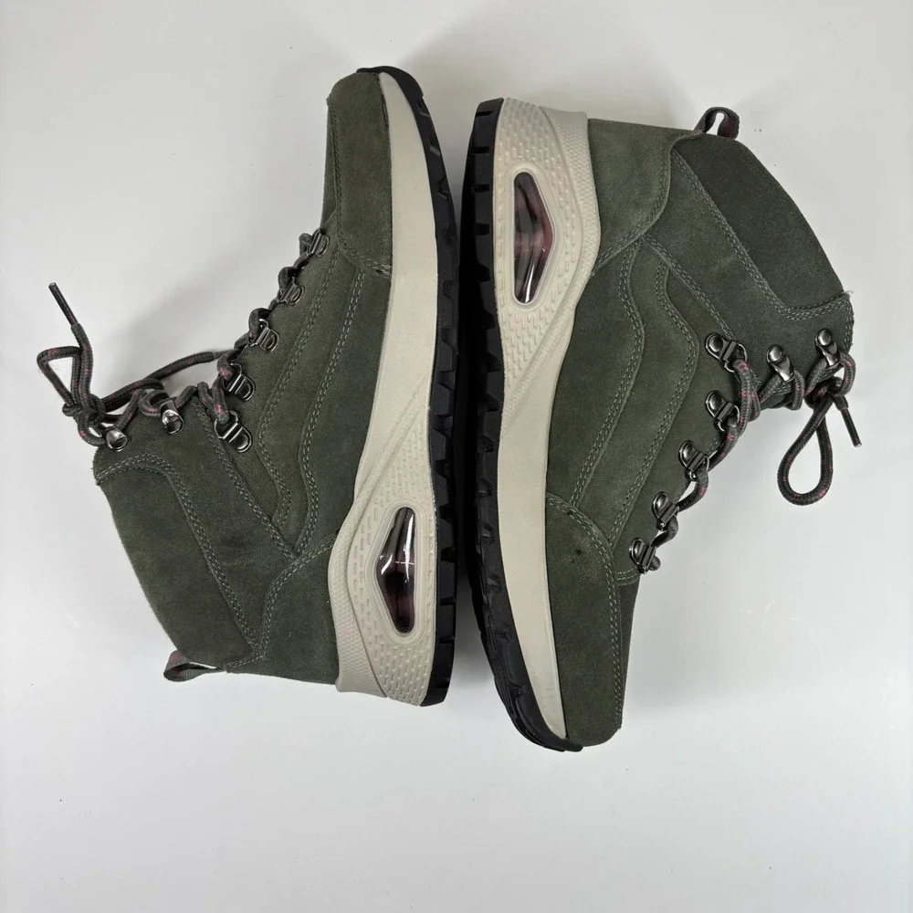 Skechers Uno Rugged Women's US 10 Olive Green Suede Hiking Fashion Sneaker Boots